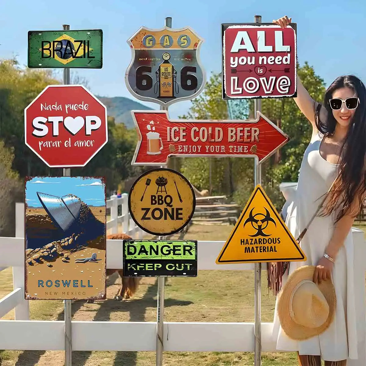 Roswell Metal Sign — 1947 Crash Site Vintage Wall Plaque