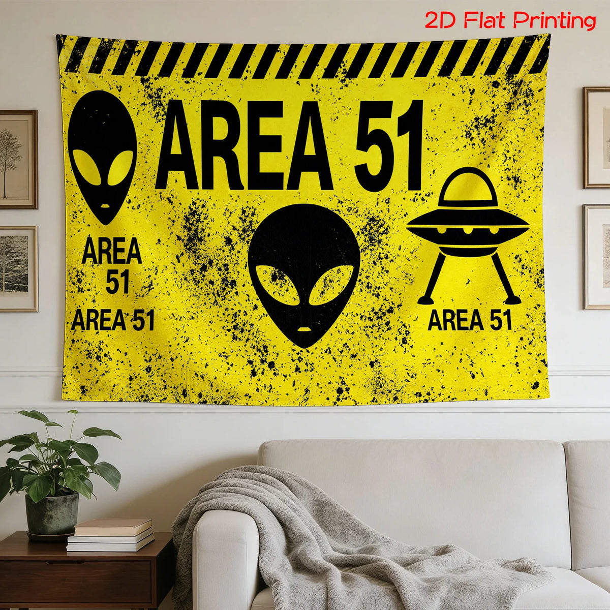 Area 51 Tapestry — Large Restricted Area Wall Hanging