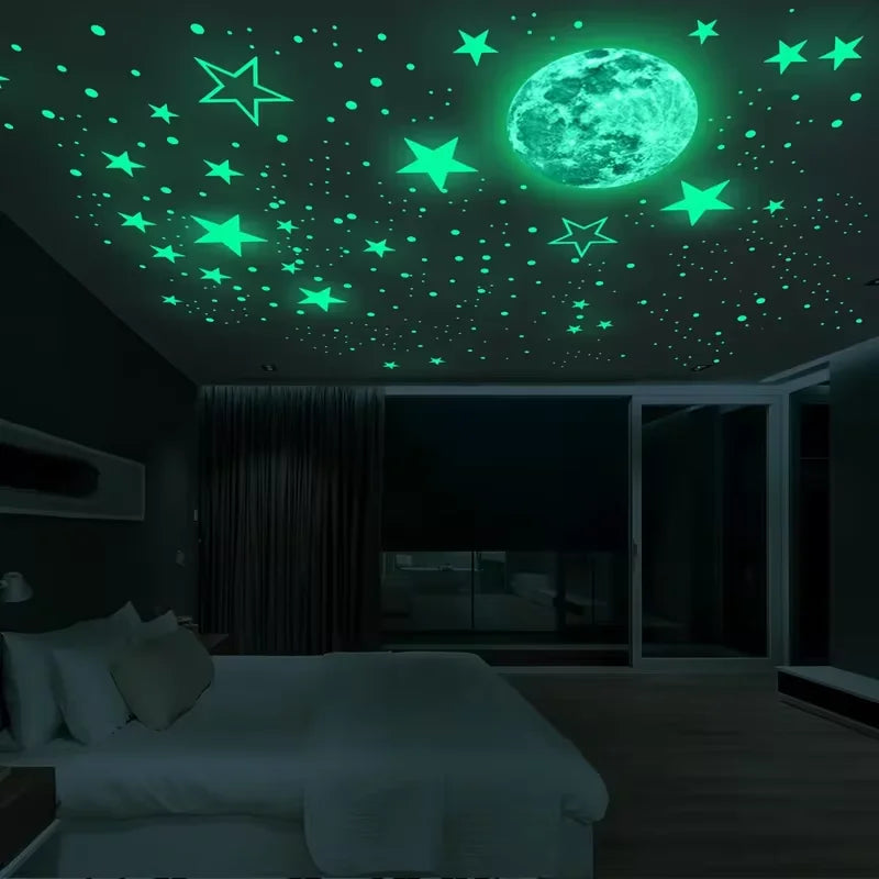 Glow-in-the-Dark Star & Astronaut Wall Decals — Peel and Stick