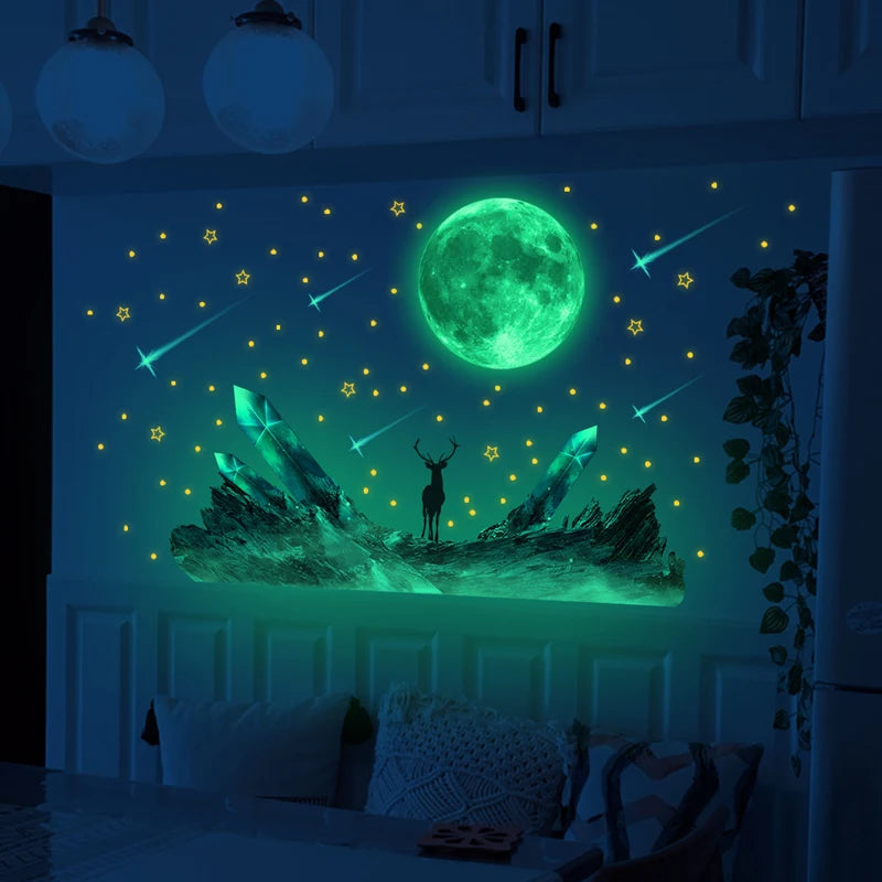 Glow-in-the-Dark Star & Astronaut Wall Decals — Peel and Stick