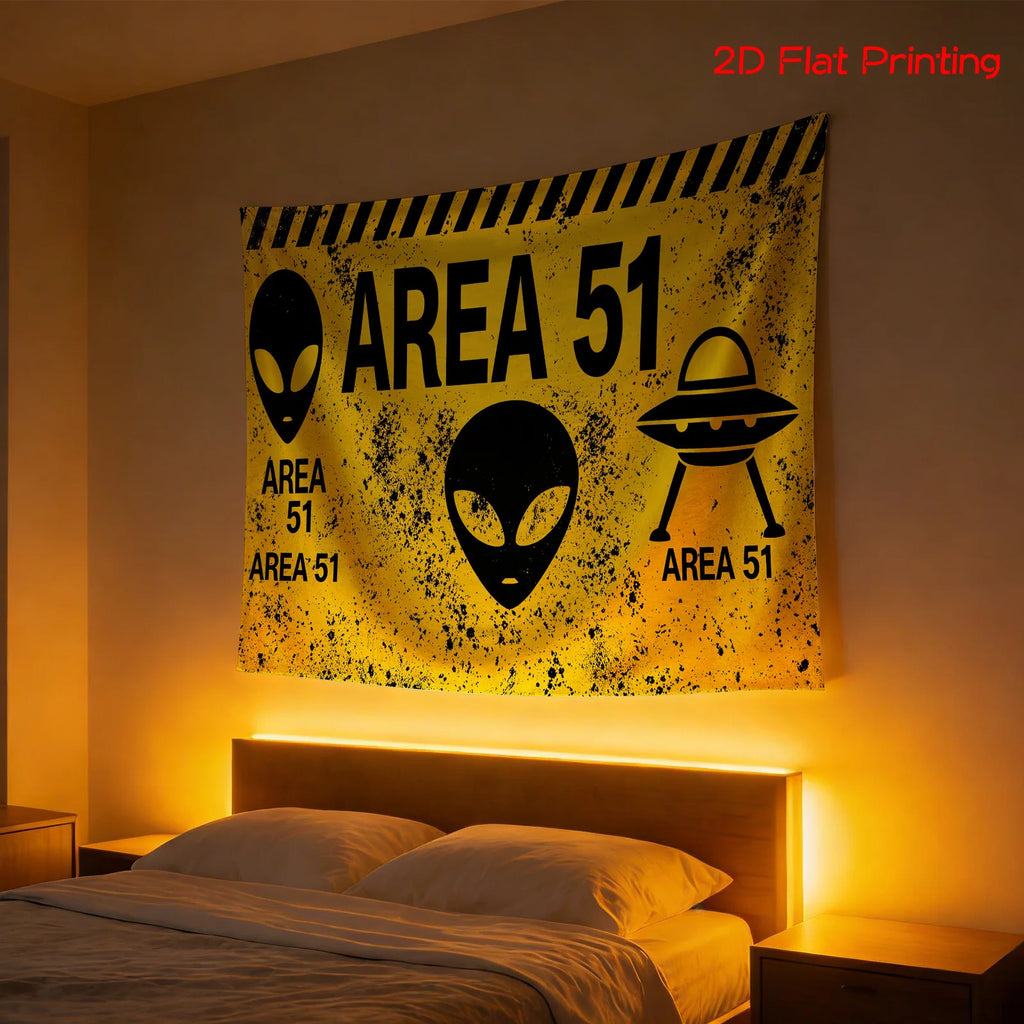 Area 51 Tapestry — Large Restricted Area Wall Hanging