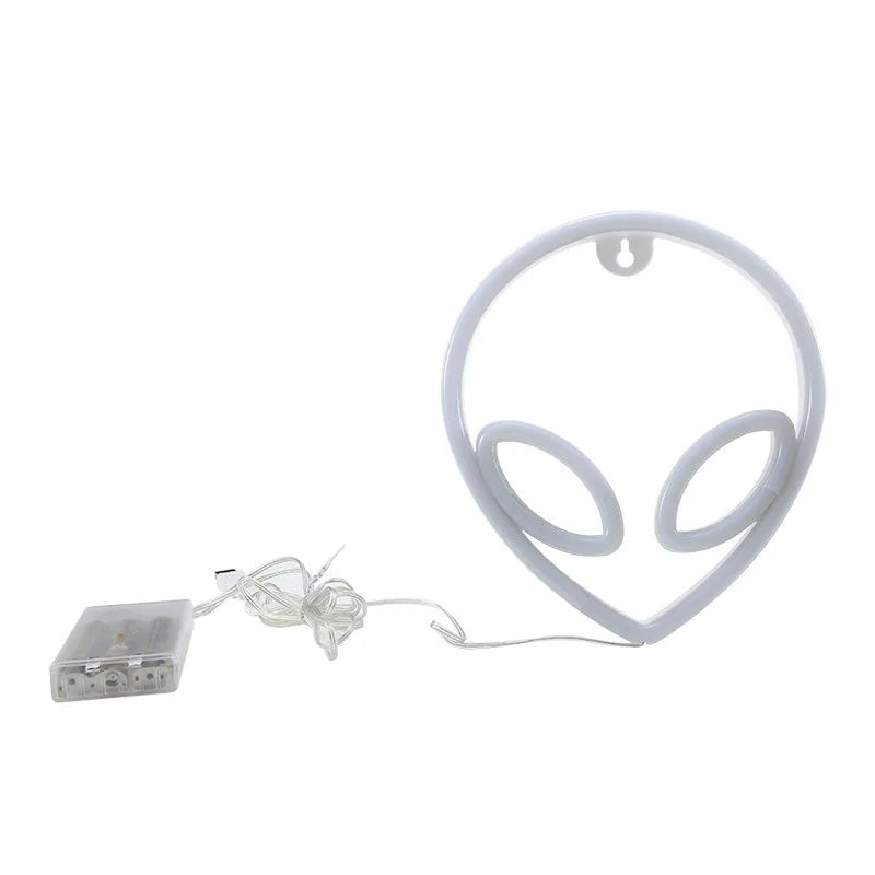 Alien Neon Sign — Cordless LED Light for Shelf or Wall