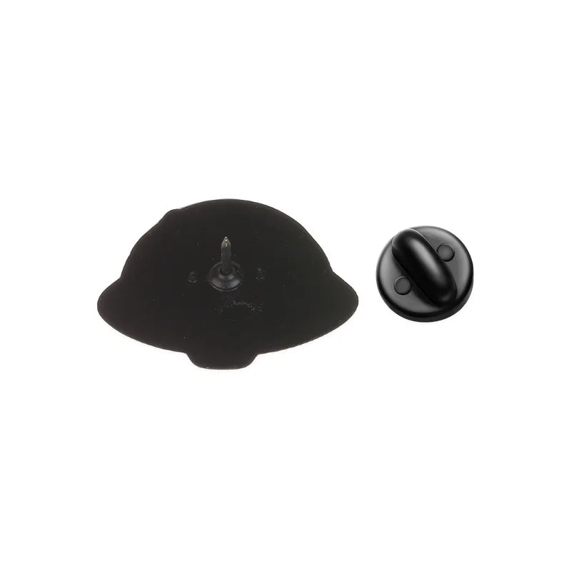 UFO & Black Cat Enamel Pin — Abduction Lapel Badge