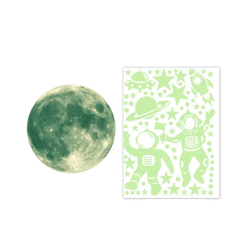 Glow-in-the-Dark Star & Astronaut Wall Decals — Peel and Stick