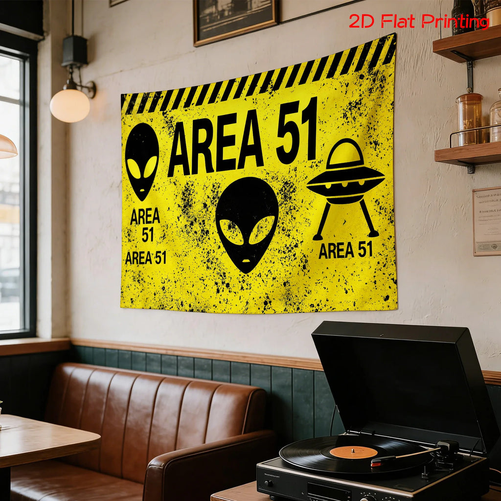 Area 51 Tapestry — Large Restricted Area Wall Hanging