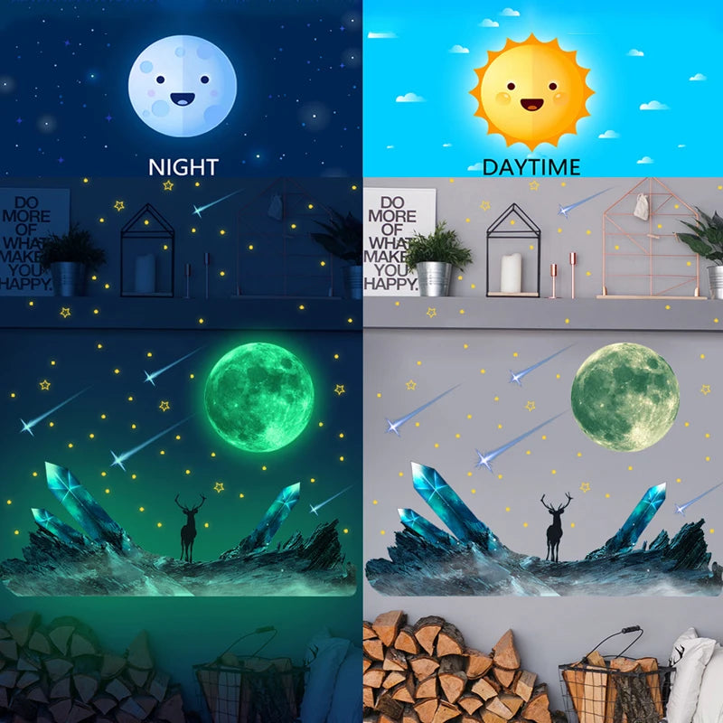 Glow-in-the-Dark Star & Astronaut Wall Decals — Peel and Stick