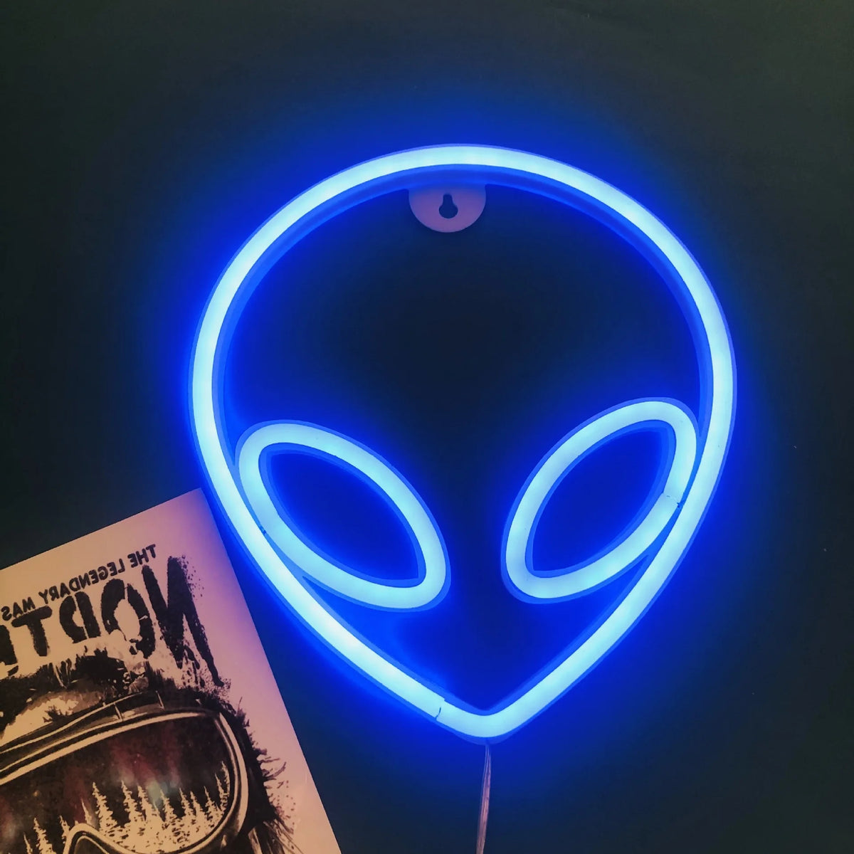 Alien Neon Sign — Cordless LED Light for Shelf or Wall